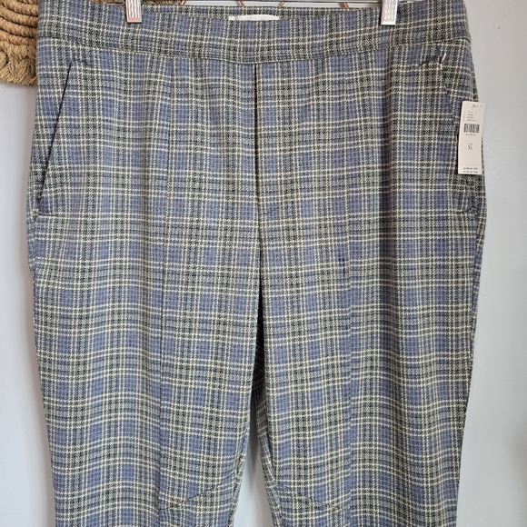 Anthropologie, New, Knit Gray High Waist Plaid Academia Bootcut Pants, Size XL - Picture 3 of 11
